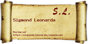 Sigmond Leonarda névjegykártya